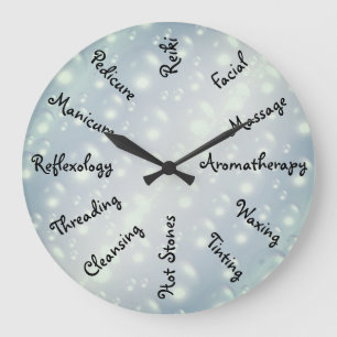 Gray / Grey Bubbles Beauty Therapy design Large Clock