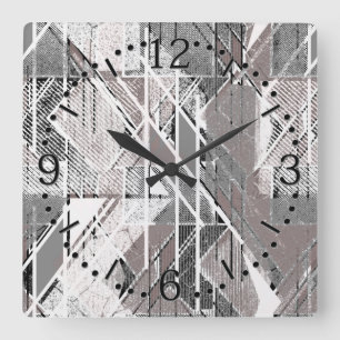 Gray grunge print. Acrylic Wall Clock