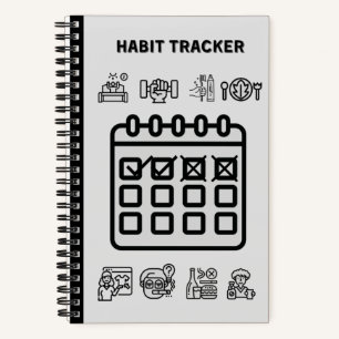 GRAY HABIT TRACKER  NOTEBOOK