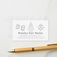 Gray Hand-Drawn Winter Baby Shower Book Request