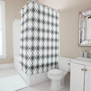 Gray Harlequin  Shower Curtain