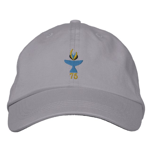 Gray Hat with Embroidered Logo (Front)