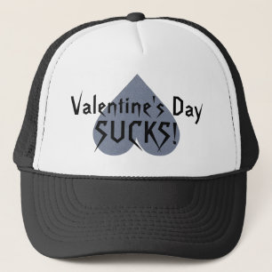 Gray Heart Anti-Valentine custom hats