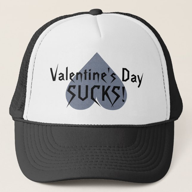 Gray Heart Anti-Valentine custom hats (Front)