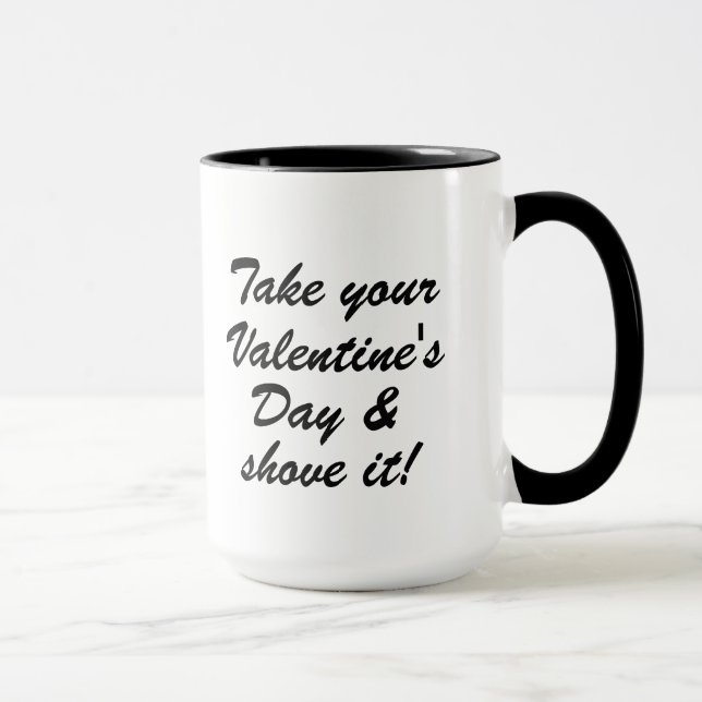 Gray Heart Anti-Valentine custom mug (Right)