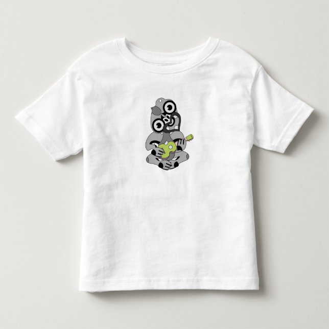 Gray Hei Tiki green Ukulele shirt (Front)
