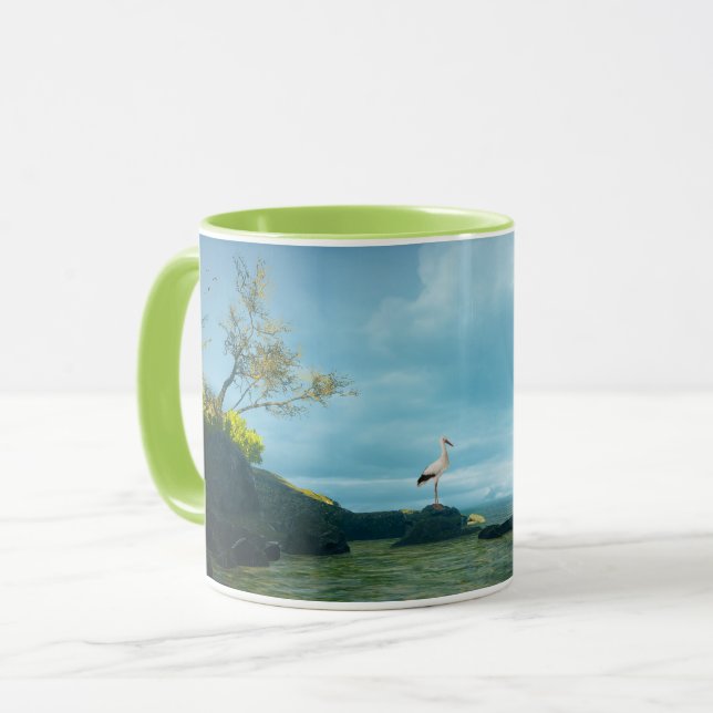 Gray Heron image for Two tone mug (Front Left)