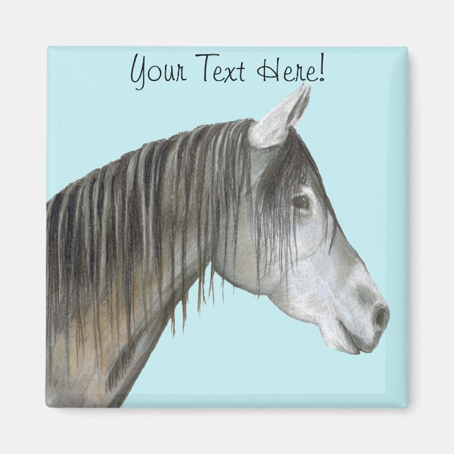 Gray Horse Magnet (Front)