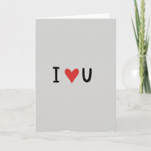 Gray I Love You Card