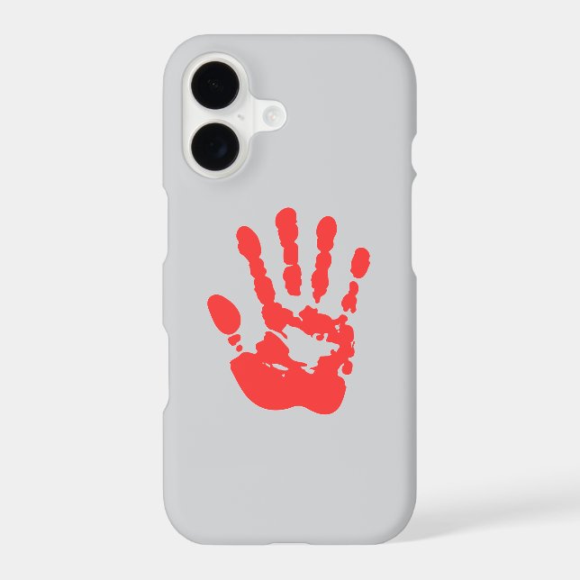 Gray iPhone 17 Case with Bloody Hand Halloween (Back)