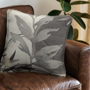 Gray & Ivory Artistic Abstract Watercolor Cushion