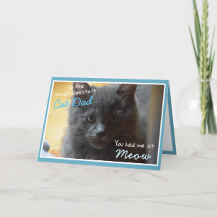 Gray Kitten Father's Day Cat Dad Card