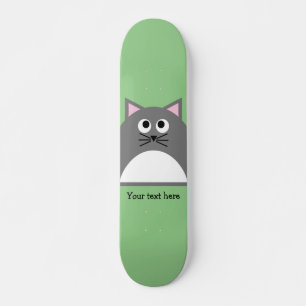 Gray Kitty Cat Personalized Skateboard