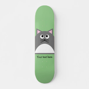 Gray Kitty Cat Personalized Skateboard