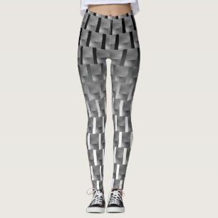 Gray legging, rectangles, white and black frames leggings