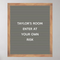 Gray Letter Board Sign Custom Message Poster