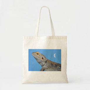 Gray Lizard and half moon Tote Bag
