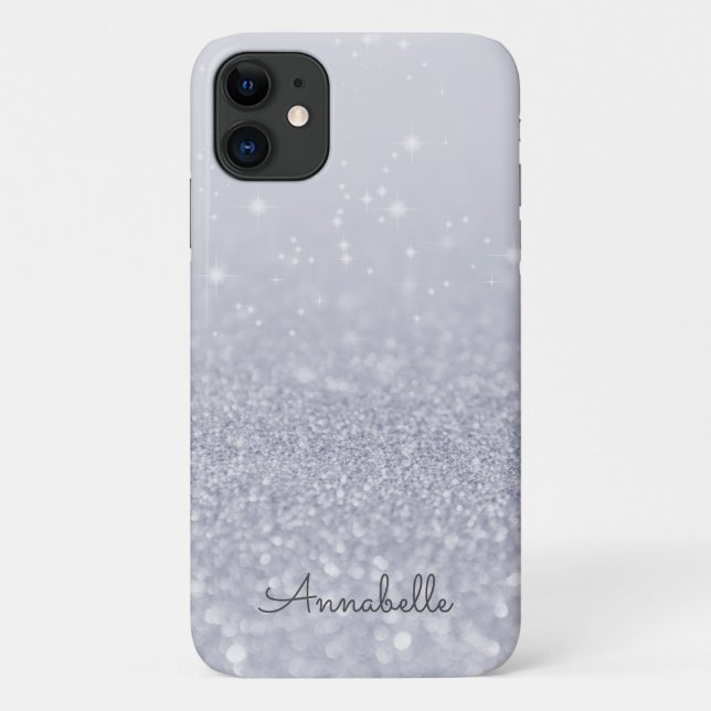 Gray Magic Glitters Case-Mate iPhone Case (Back)