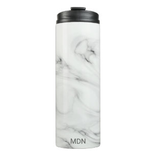 Gray Marble Geode with Monogram Thermal Tumbler
