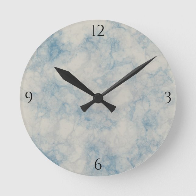Gray Marble with Blue Round Clock (Front)
