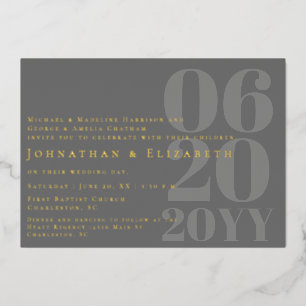 Gray Minimalist Bold Type Photo Wedding