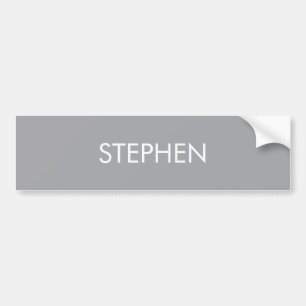 Gray minimalist custom name  bumper sticker