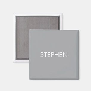 Gray minimalist custom name magnet