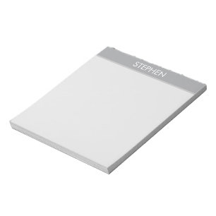 Gray minimalist custom name notepad
