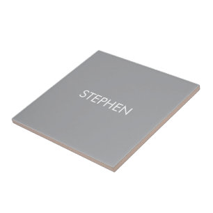 Gray minimalist custom name  tile