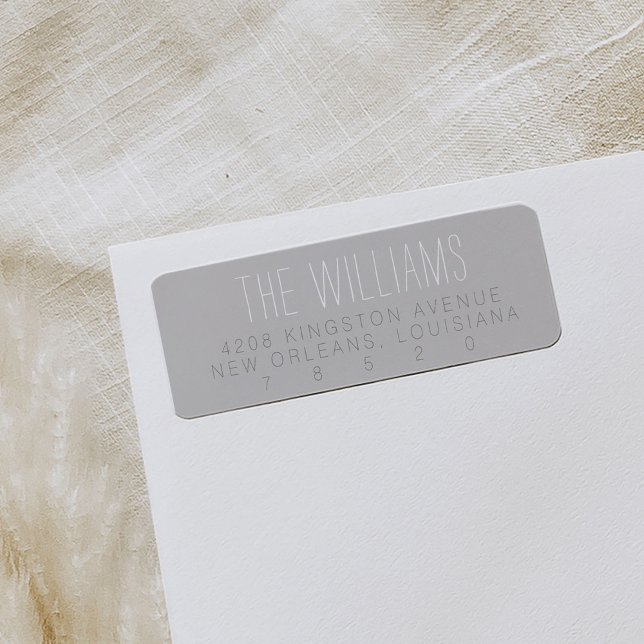Gray Minimalist Return Address Labels (Soft gray simple modern minimalist return address labels.)