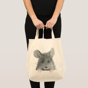 Gray Mouse Tote Bag