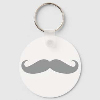 Gray Mustache Pattern Key Ring