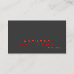 Gray orange red trendy business card