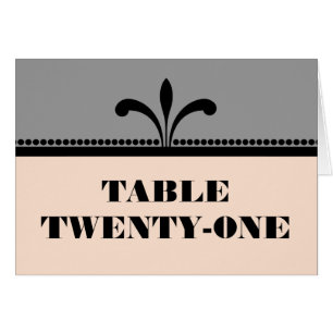 Gray/Peach Fancy Art Deco Table Number Card