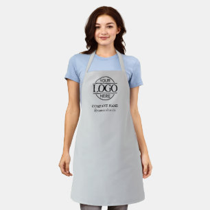 Gray Personalized Apron with Logo Custom Uniform