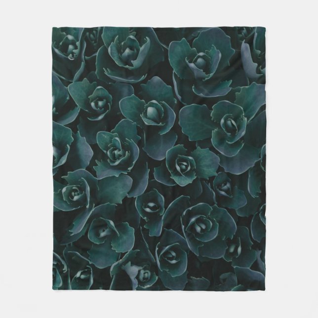 GRAY PETAL FLOWER IN BLOOM FLEECE BLANKET (Front)