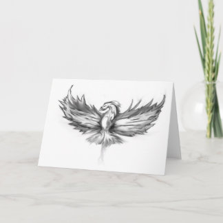 Gray Phoenix Rising Holiday Card