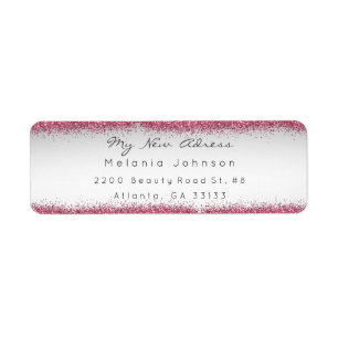 Gray Pink Glitter New Adress Delicate