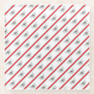 Gray Plane Red Lines Airplanes Pilot Plane Glass Coaster