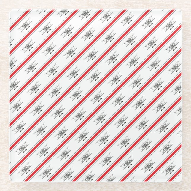 Gray Plane Red Lines Airplanes Pilot Plane Glass Coaster (Front)