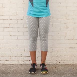 Gray Polka Dot Capri Leggings