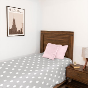 Gray Polka Dot Fleece Blanket
