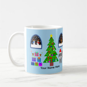 Gray Poodle Christmas #4 Mug