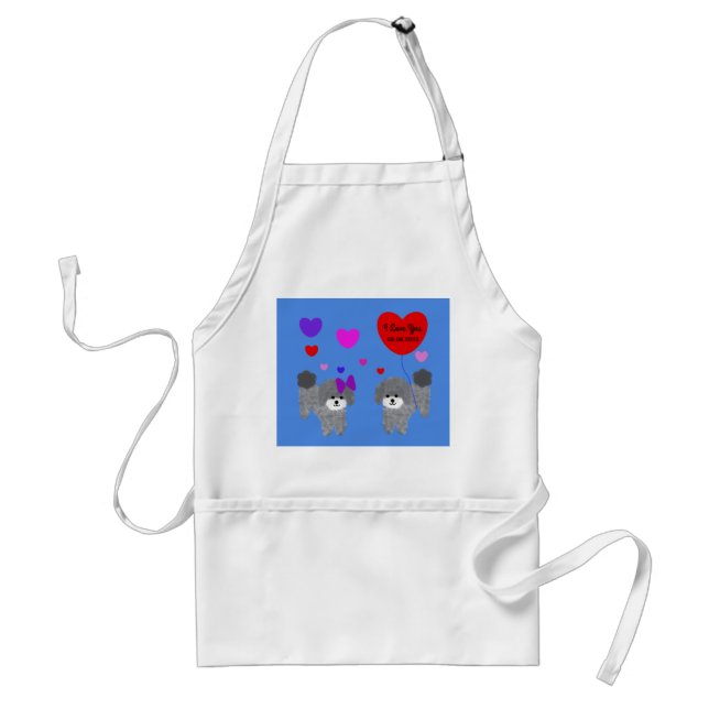 Gray Poodle Valentine #2 Apron (Front)