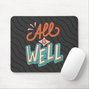 Gray Red Colorful All Is Well  Mouse Mat
