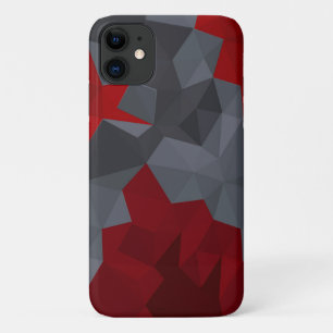 Gray, red randomly arranged triangles. iPhone 11 case