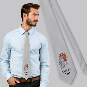 Gray Rooster's Head Tie