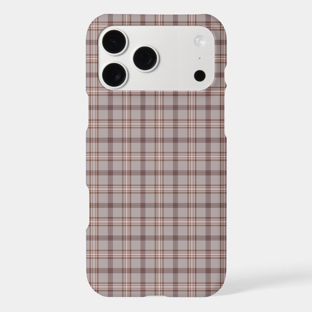 Gray Rose Plaid Classic Pattern iPhone Case (Back)