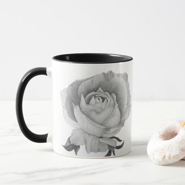Gray Rose Two-Tone Mug (With Donut)