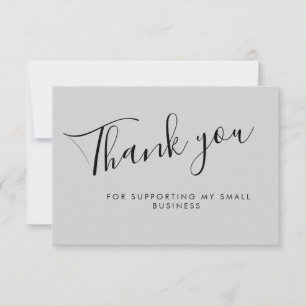 Gray Script Thank You Card Discount Review Busines